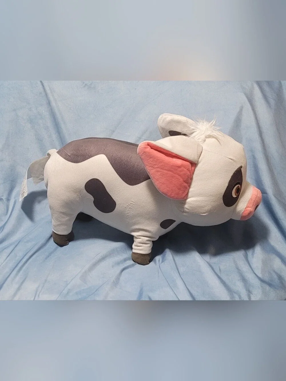 Plush Cow Pillow with Pink Ears